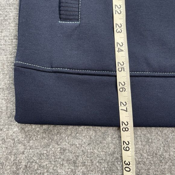 Chicos Zenergy Contrast Stitch Tunic Sweatshirt Sz 1 Womens Medium Pockets Navy - Picture 6 of 7